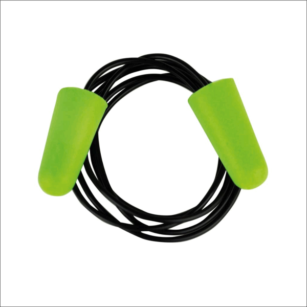 10 Paar Pro-​Fit® Gehörschutzstöpsel Soft-​PU mit Kordel grün, SNR-​34dB (A)